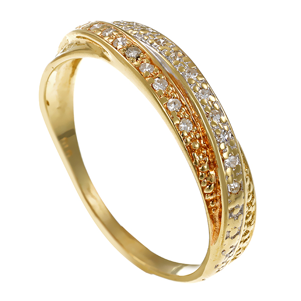 Ring, 14K, Gelbgold, Diamanten