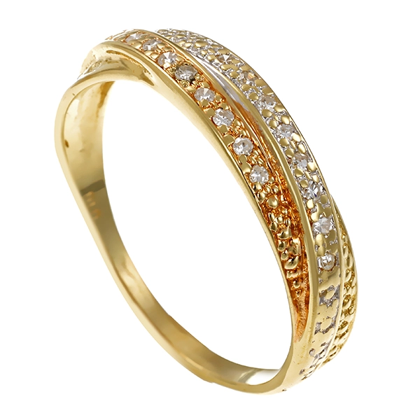 Ring, 14K, Gelbgold, Diamanten