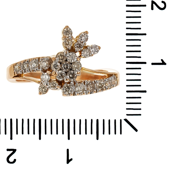 Diamantring, 14K, Gelbgold, Brillanten 0,52 ct