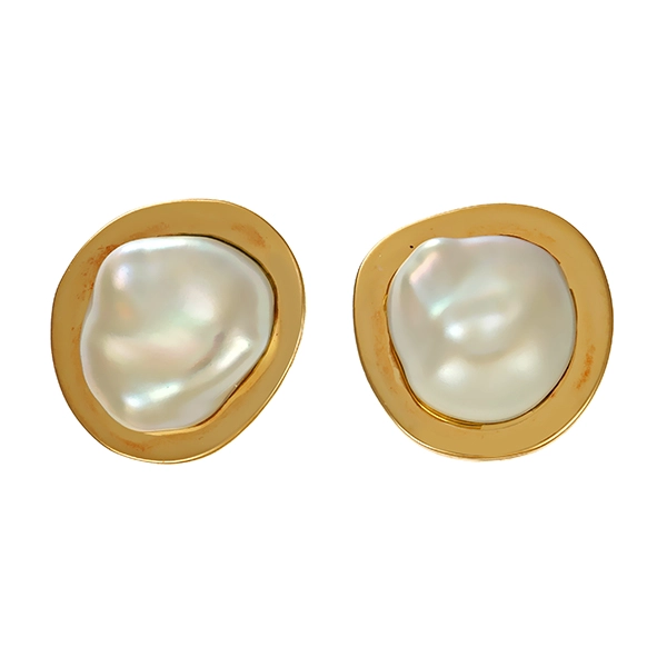 Ohrstecker, 14K, Gelbgold, Perlen
