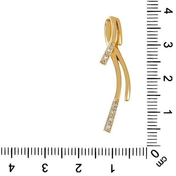 Anhänger, 14K, Gelbgold, Diamanten