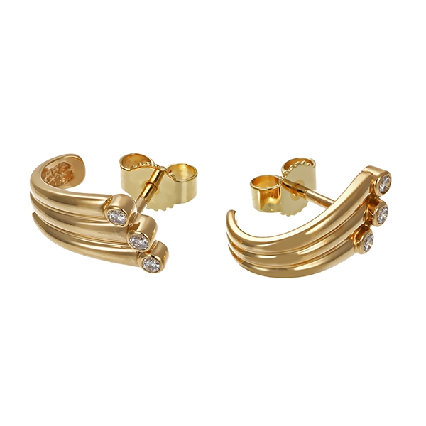 Ohrstecker, 14K, Gelbgold, Brillanten