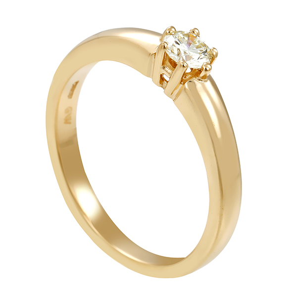 Diamantring, 14K, Gelbgold, Brillant 0,28 ct