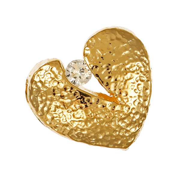 Anhänger, 14K, Gelbgold, Herz, Brillant