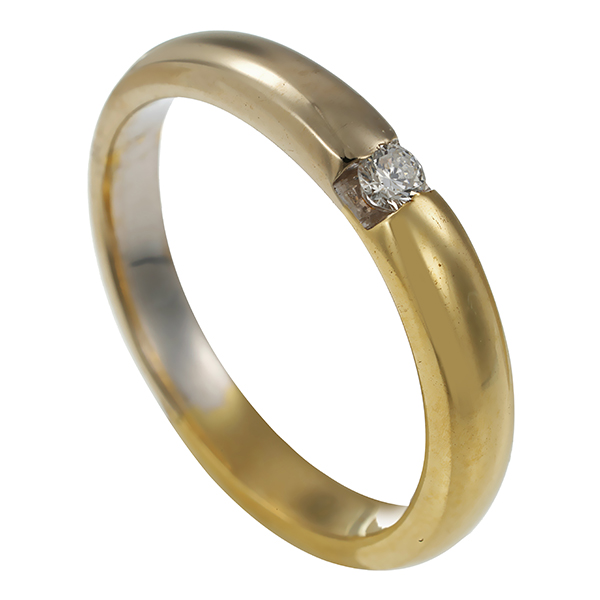 Diamantring, 14K, Gelb-/Weißgold, Brillant