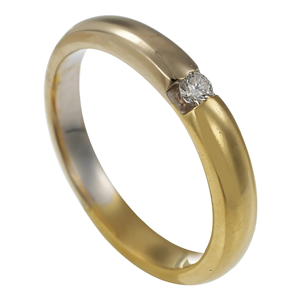 Diamantring, 14K, Gelb-/Weißgold, Brillant