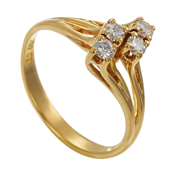 Diamantring, 18K, Gelbgold, Brillanten 0,16 ct