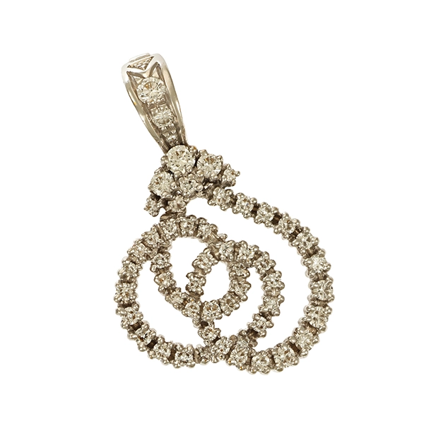 Anhänger, 18K, Weißgold, Brillanten 0,80 ct