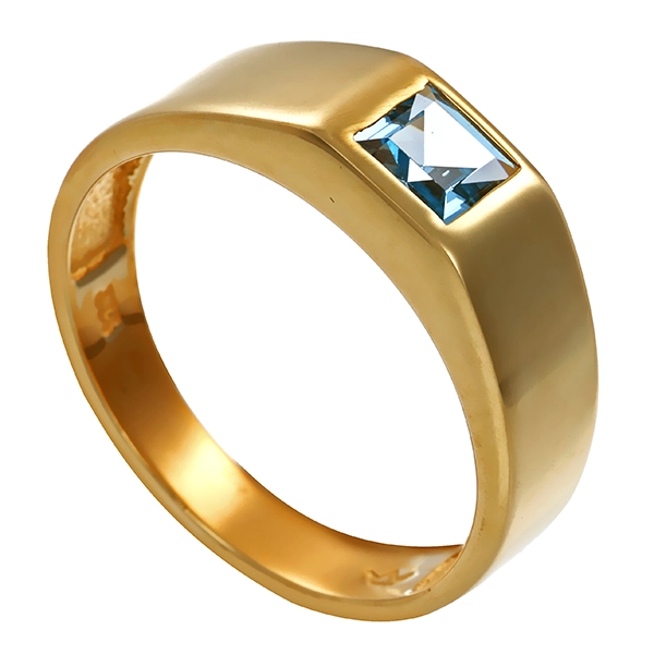 Ring, 8K, Gelbgold, synth. Spinell