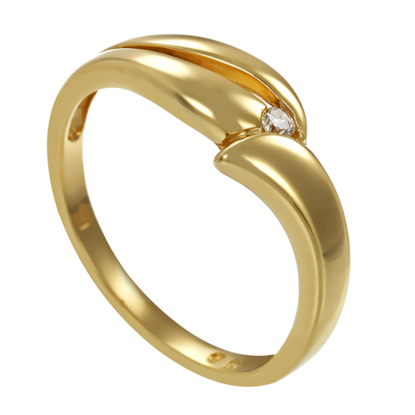 Brillantring, 14K, Gelbgold