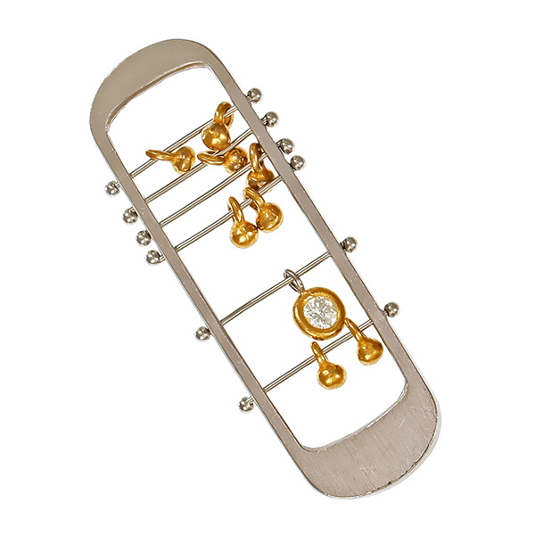 Anhänger, Platin/Gelbgold, Brillant