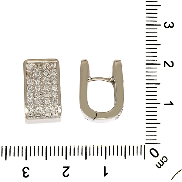 Ohrringe, 18K, Weißgold, Brillant