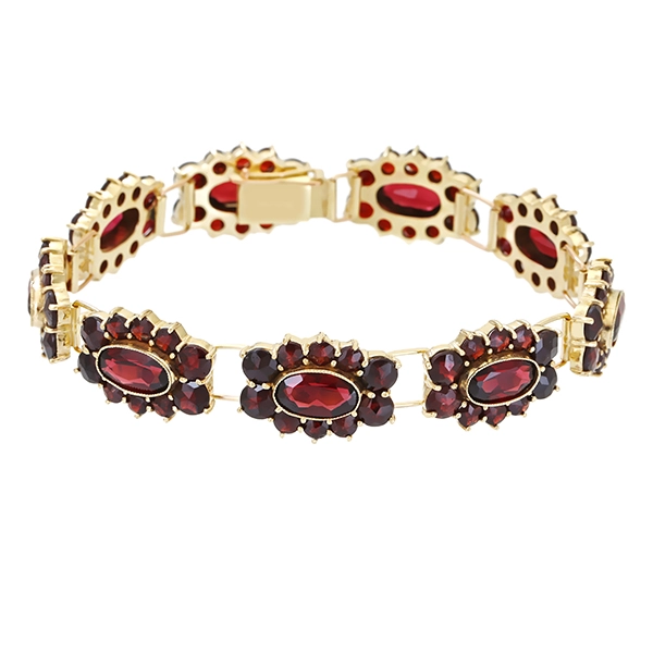 Armband, 8K, Gelbgold, Granat