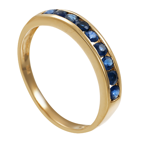 Ring, 9K, Gelbgold, Saphire