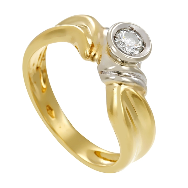 Diamantring, 18K, Gelb-/Weißgold, Brillant 0,25 ct