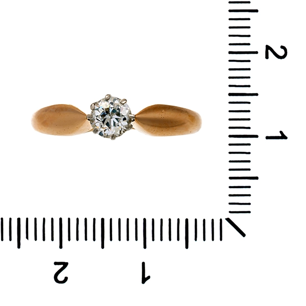 Diamantring, 14K, Gelb-/Weißgold, Diamant 0,35 ct