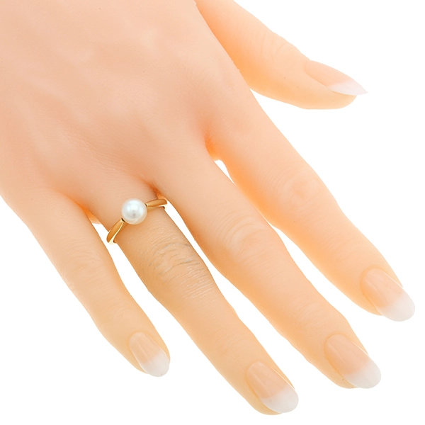 Ring, 14K, Gelbgold, Perle