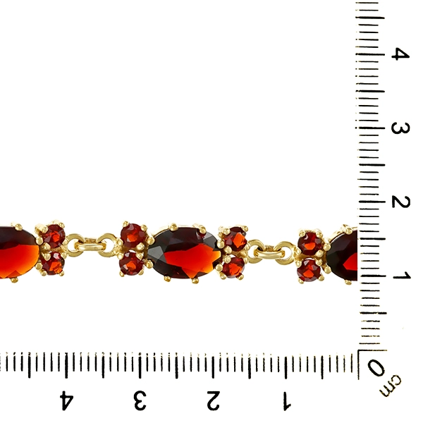 Armband, 8K, Gelbgold, Granat