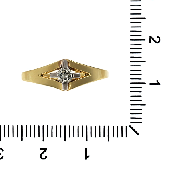Diamantring, 14K, Gelb-/Weißgold, Brillant