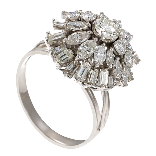 Diamantring, 950/ Platin, Brillant, Diamant