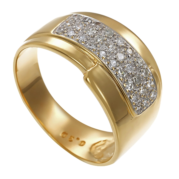 Diamantring, 14K, Gelb-/Weißgold, Diamanten