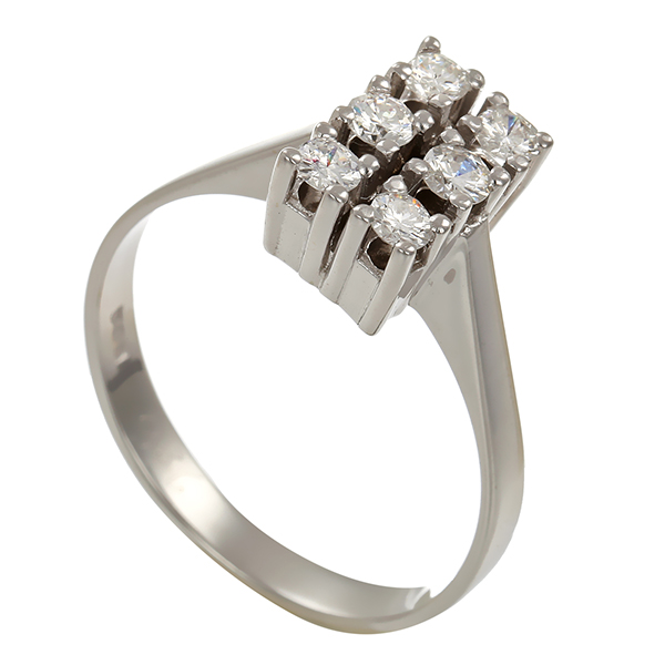 Diamantring, 14K, Weißgold, Brillanten 0,36 ct