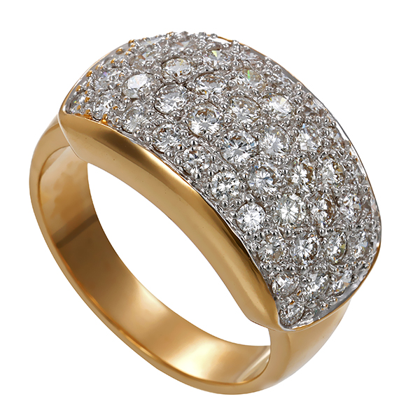 Ring, 14K, Gelb-/Weißgold, 2,16ct, Brillanten