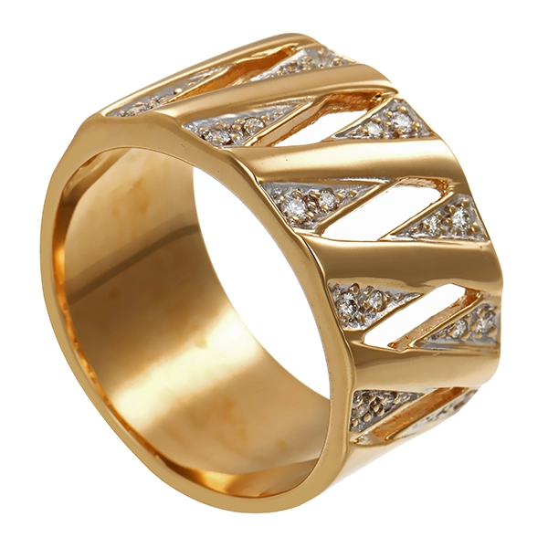 Diamantring, 14K, Gelbgold, Brillanten 0,36 ct