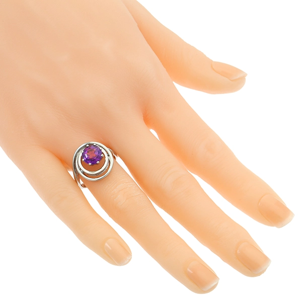 Ring, 14K, Weißgold, Amethyste