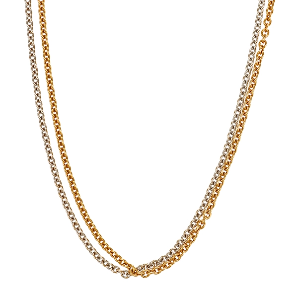 Collierkette, 14K, Gelbgold, Weißgold
