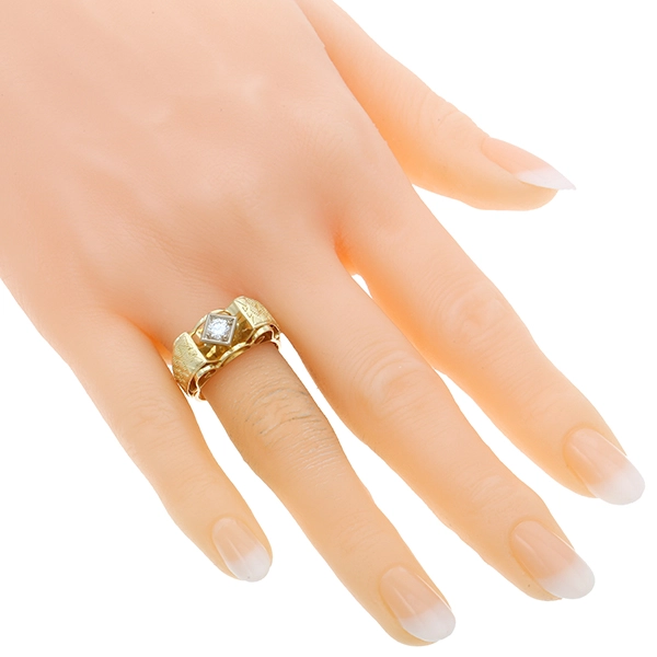 Diamantring, 14K, Gelb-/Weißgold, Brillant 0,25 ct