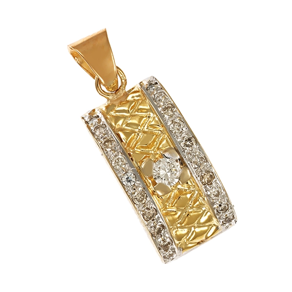 Anhänger, 14K, Gelb-/Weißgold, Brillanten
