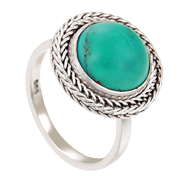Ring, 14K, Weißgold, Tuerkis