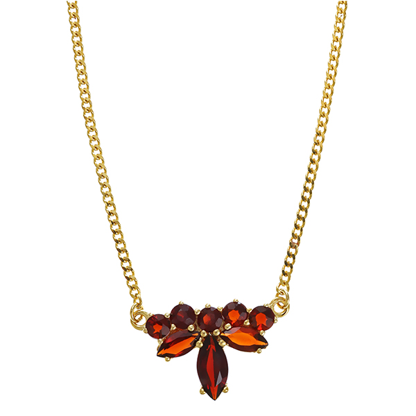 Collier, 8K, Gelbgold, Granat