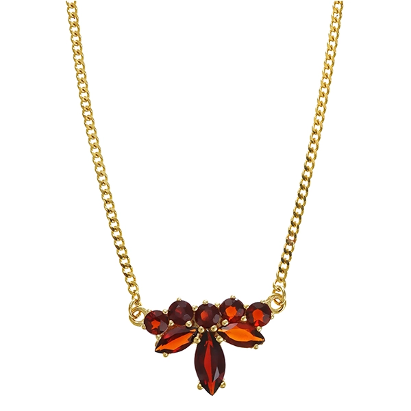 Collier, 8K, Gelbgold, Granat