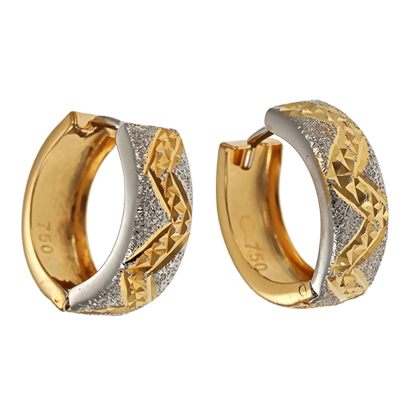 Creolen, 18K, Gelb-/Weißgold