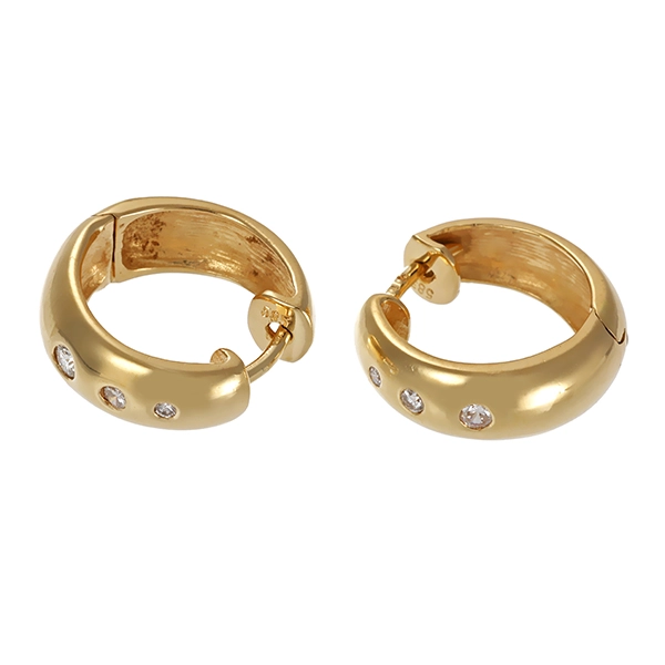 Ohrschmuck, 14K, Gelbgold, Brillanten, Creolen