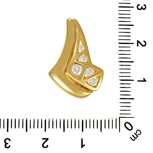 Anhänger, 8K, Gelbgold, Zirkonia