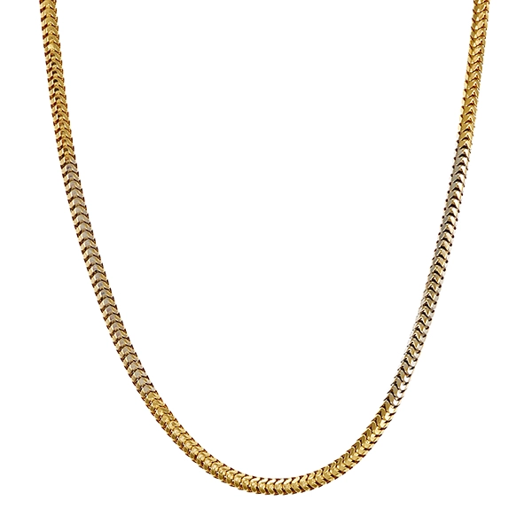 Collierkette, 14K, Gelb-/Weißgold, Schlange