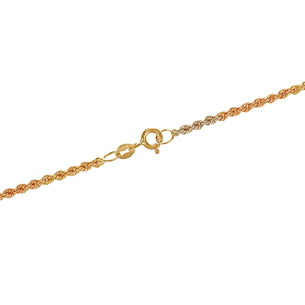 Collierkette, 18K, Gelbgold-/Weißgold, Kordel