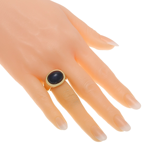 Ring, 18K, Gelbgold, Saphir Cabochon