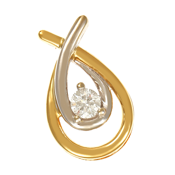 Anhänger, 14K, Gelb-/Weißgold, Brillant 0,25 ct