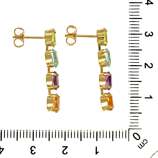 Steckhänger, 14K, Gelbgold, diverse Edelsteine