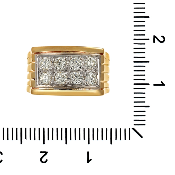 Herrenring, 18K, Gelb-/Weißgold, Brillanten 0,56 ct