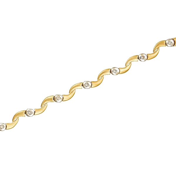 Armband, 14K, Gelb-/Weißgold, Brillanten