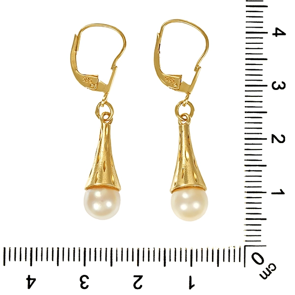 Ohrhänger, 14K, Gelbgold, Perlen