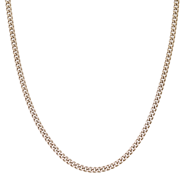 Goldkette, 14K, Weißgold, Panzer-