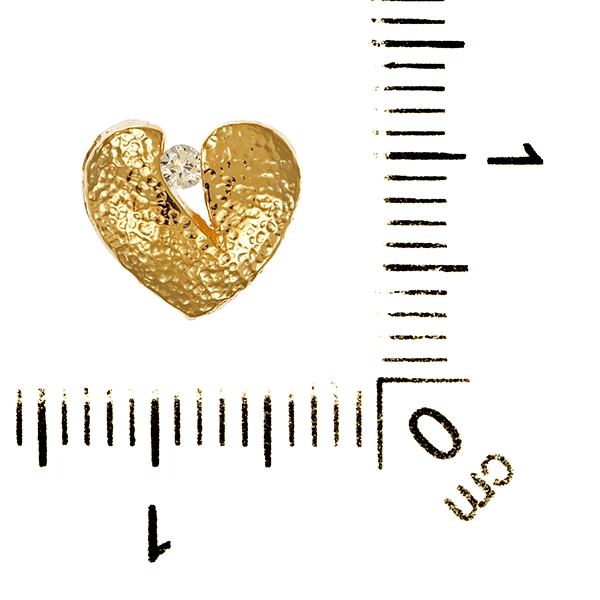 Anhänger, 14K, Gelbgold, Herz, Brillant