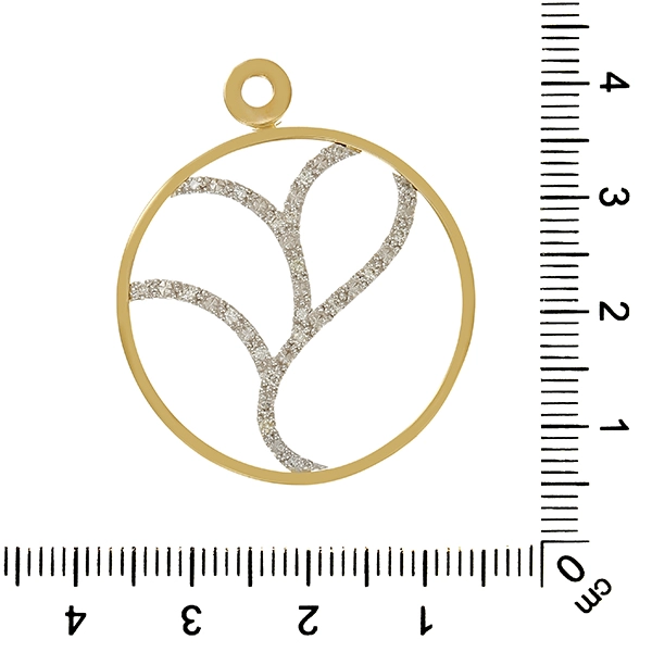 Anhänger, 14K, Gelb-/Weißgold, Brillanten