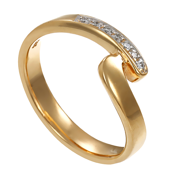 Ring, 14K, Gelbgold, Brillanten